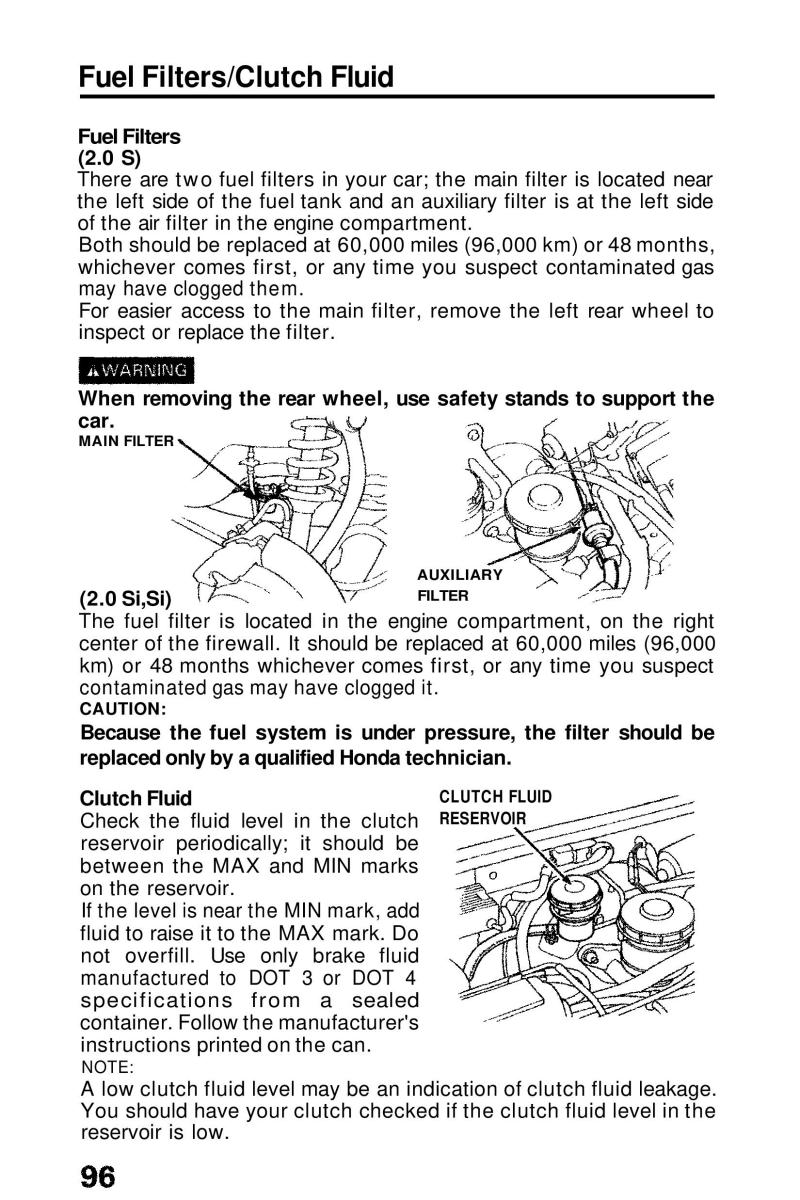 Honda Prelude III 3 owners manual / page 96