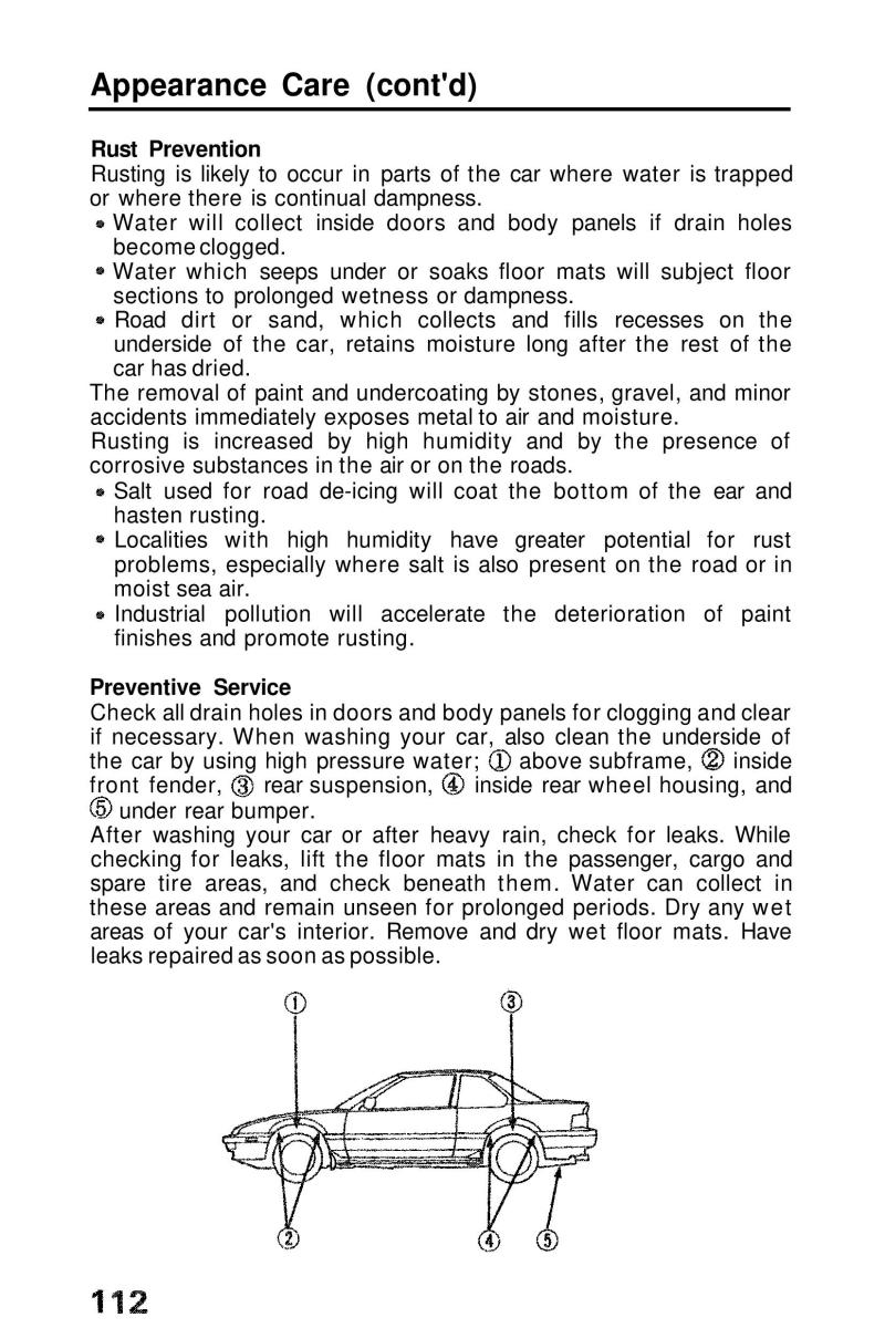 Honda Prelude III 3 owners manual / page 112