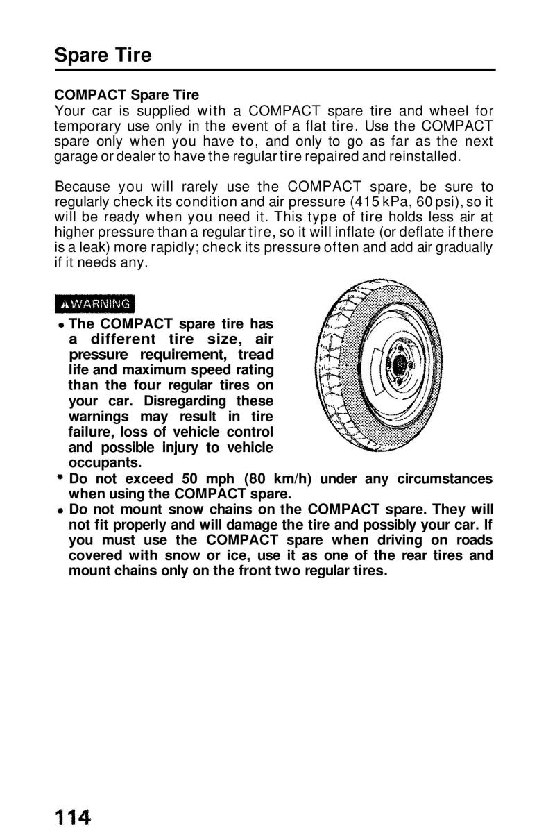 Honda Prelude III 3 owners manual / page 114