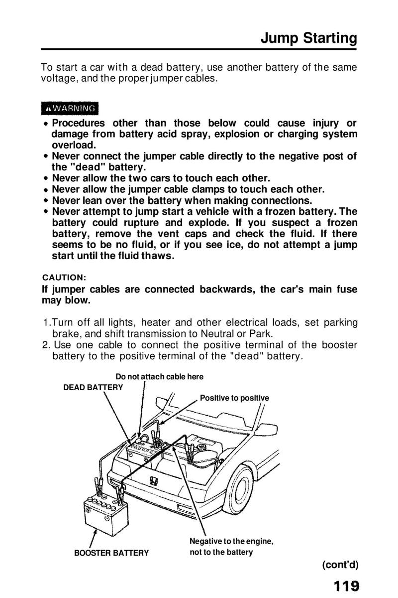 Honda Prelude III 3 owners manual / page 119