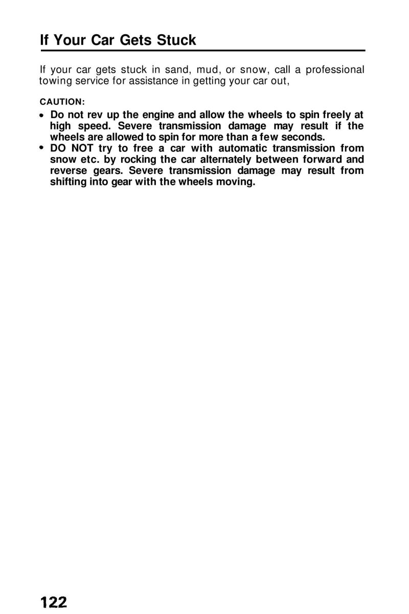 Honda Prelude III 3 owners manual / page 122