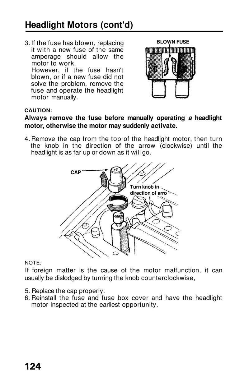 Honda Prelude III 3 owners manual / page 124