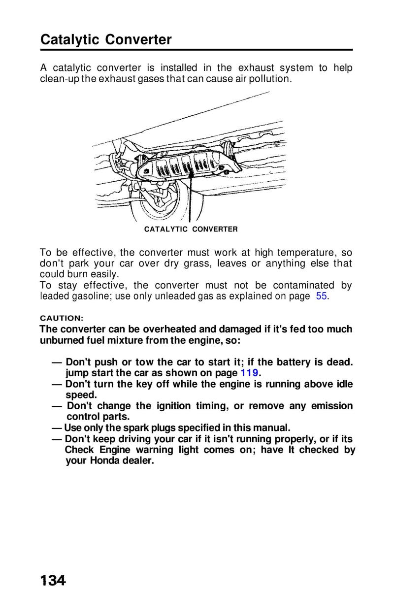 Honda Prelude III 3 owners manual / page 134