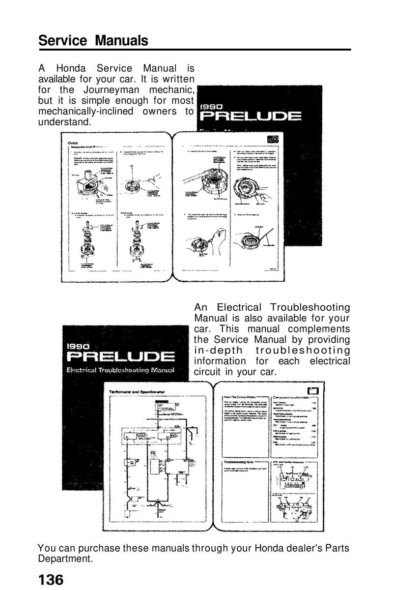 Honda Prelude III 3 owners manual / page 136