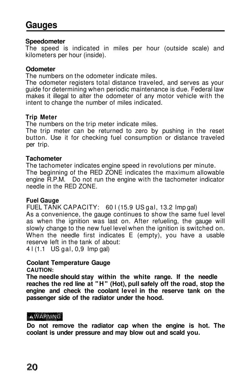 manual  Honda Prelude III 3 owners manual / page 20