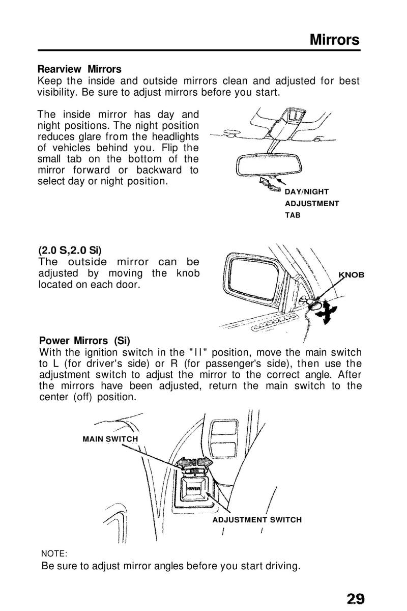 Honda Prelude III 3 owners manual / page 29