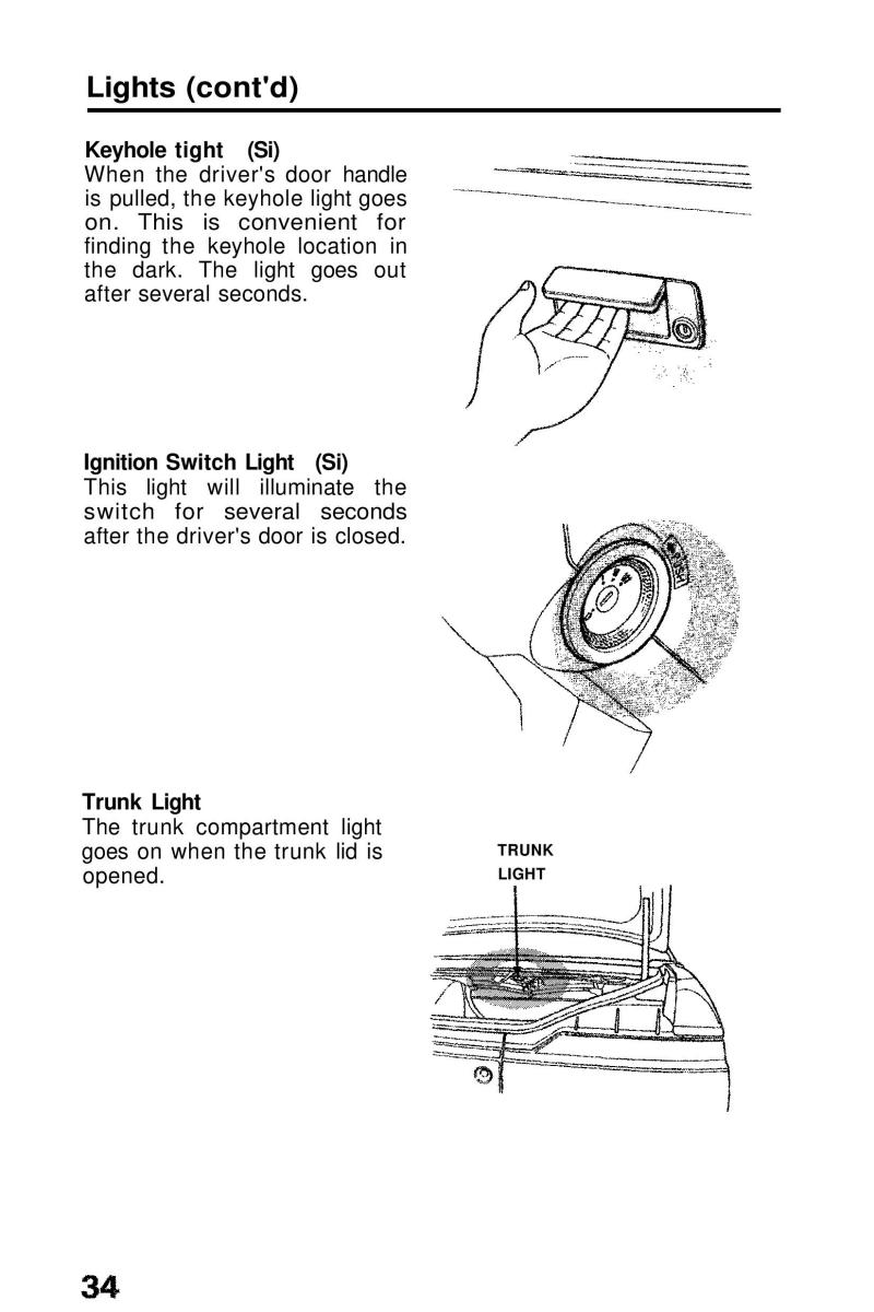 Honda Prelude III 3 owners manual / page 34