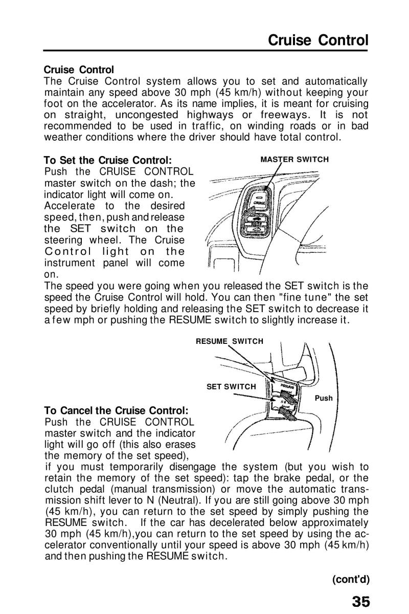 Honda Prelude III 3 owners manual / page 35