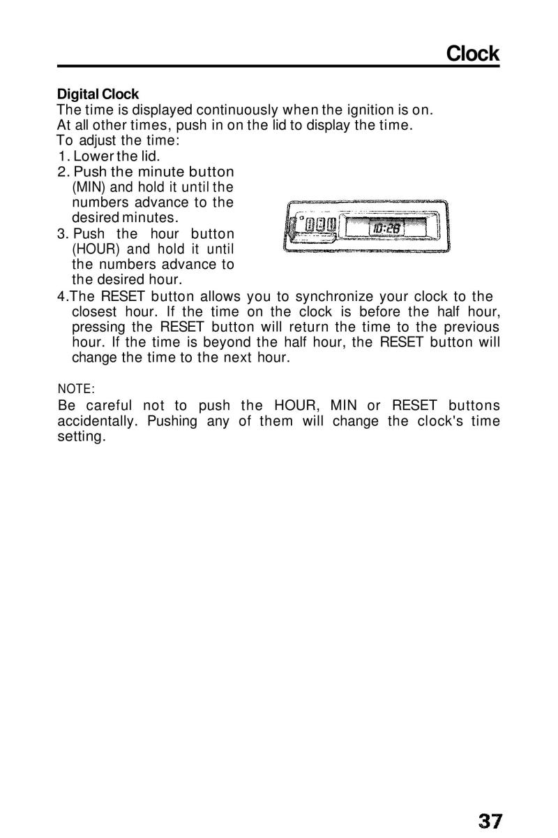 Honda Prelude III 3 owners manual / page 37