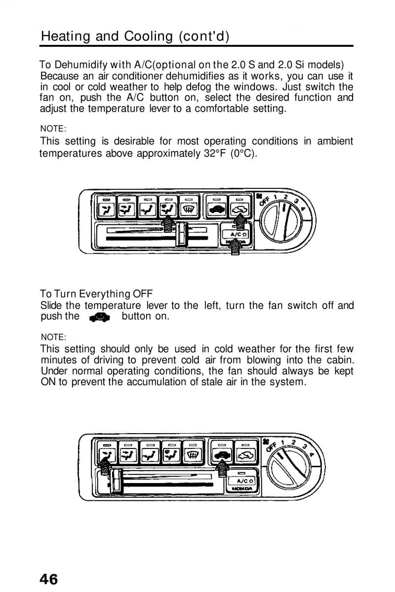 Honda Prelude III 3 owners manual / page 46