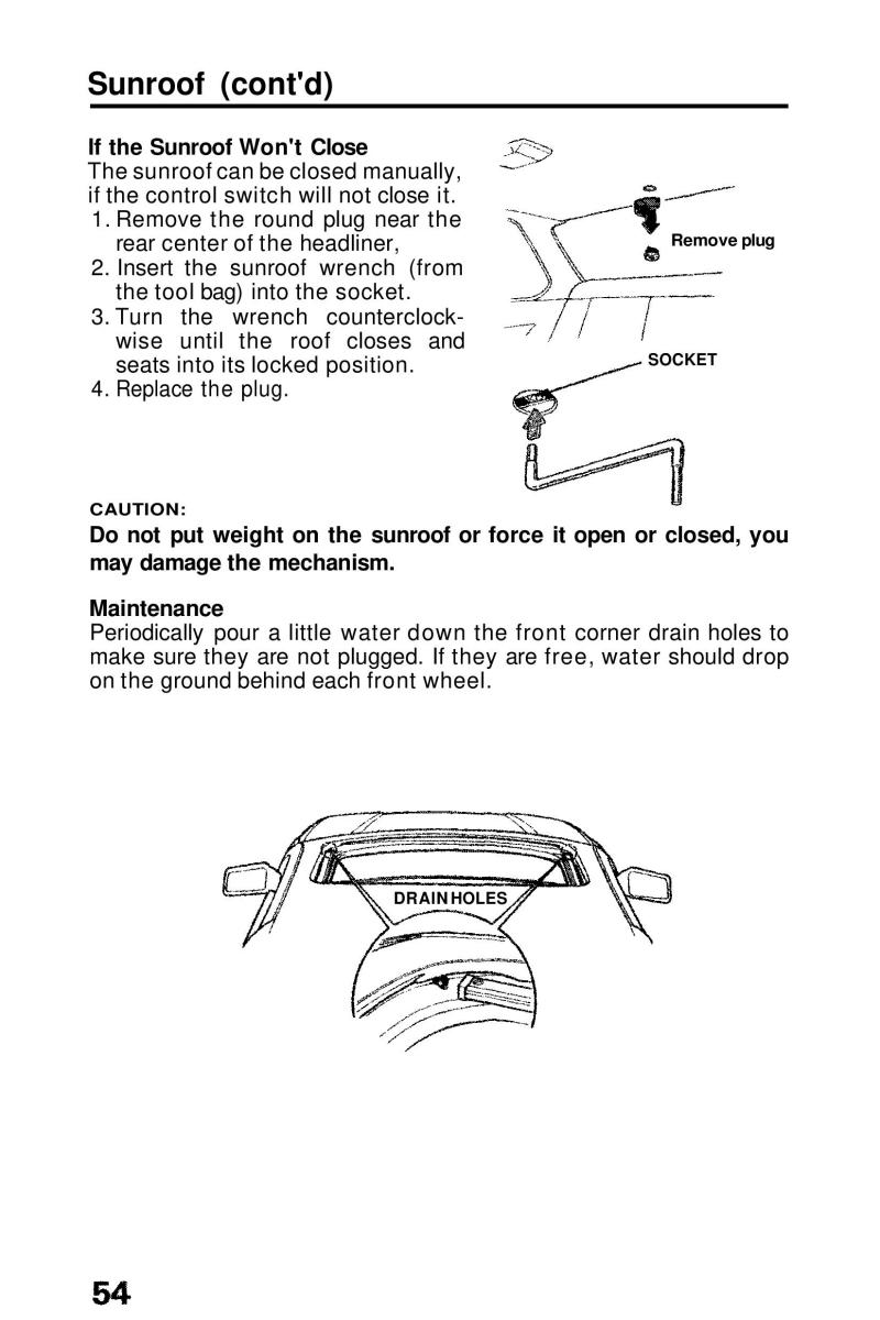 Honda Prelude III 3 owners manual / page 54