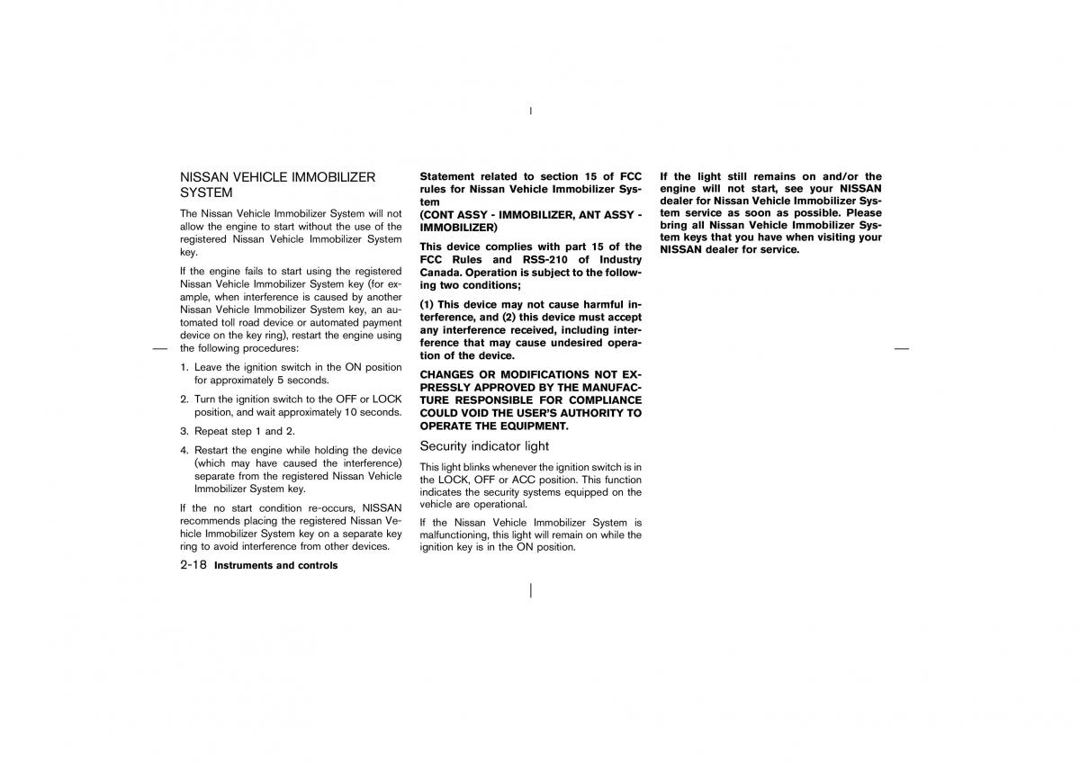 Nissan Pathfinder II 2 owners manual / page 73