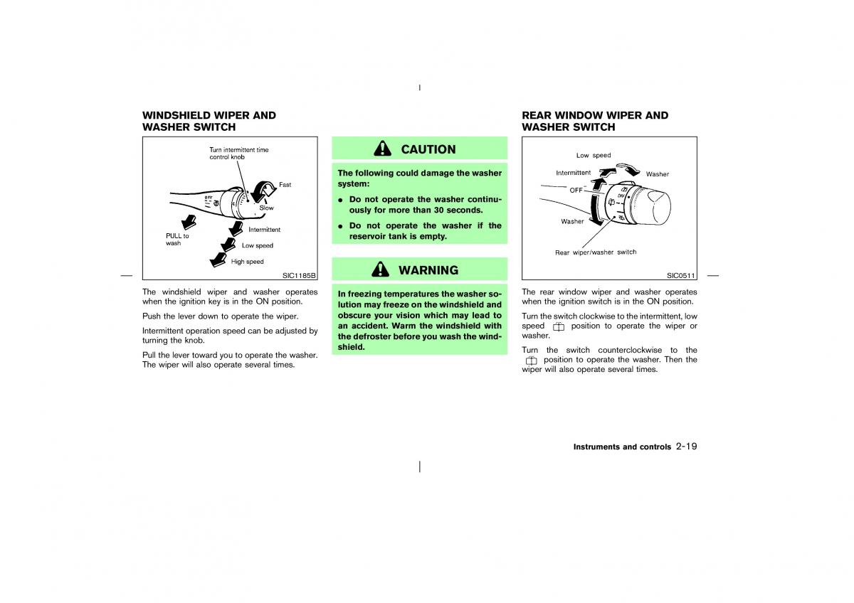 Nissan Pathfinder II 2 owners manual / page 74