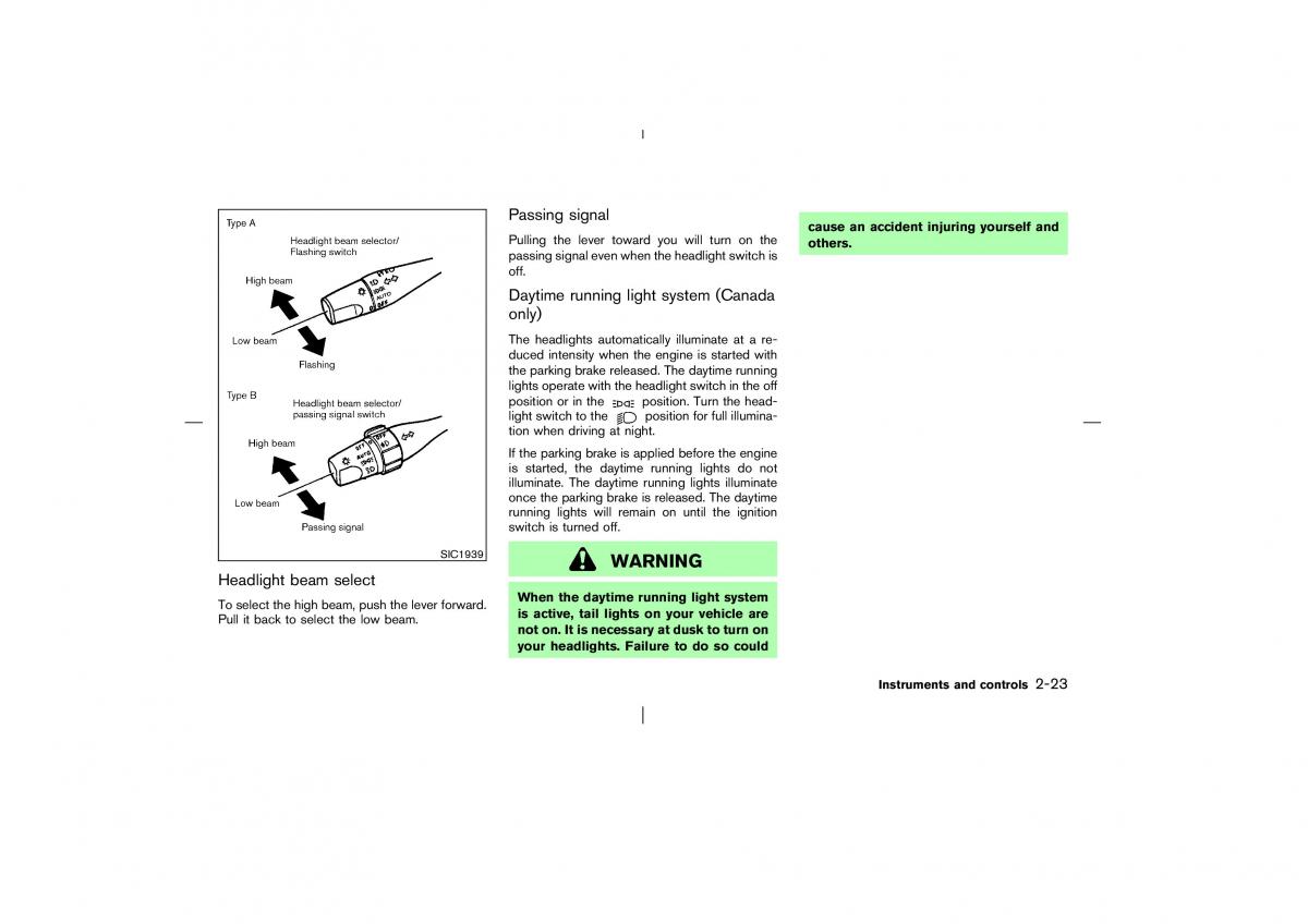 Nissan Pathfinder II 2 owners manual / page 78