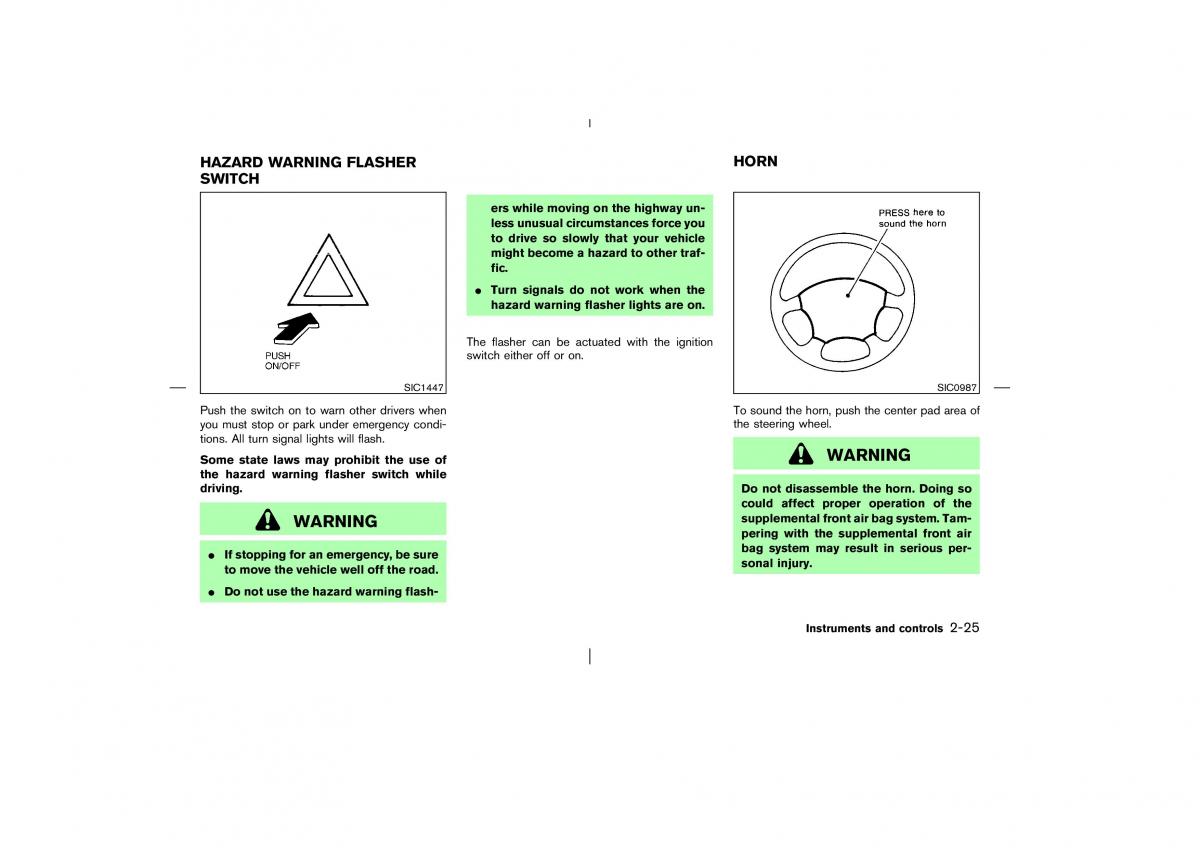 Nissan Pathfinder II 2 owners manual / page 80