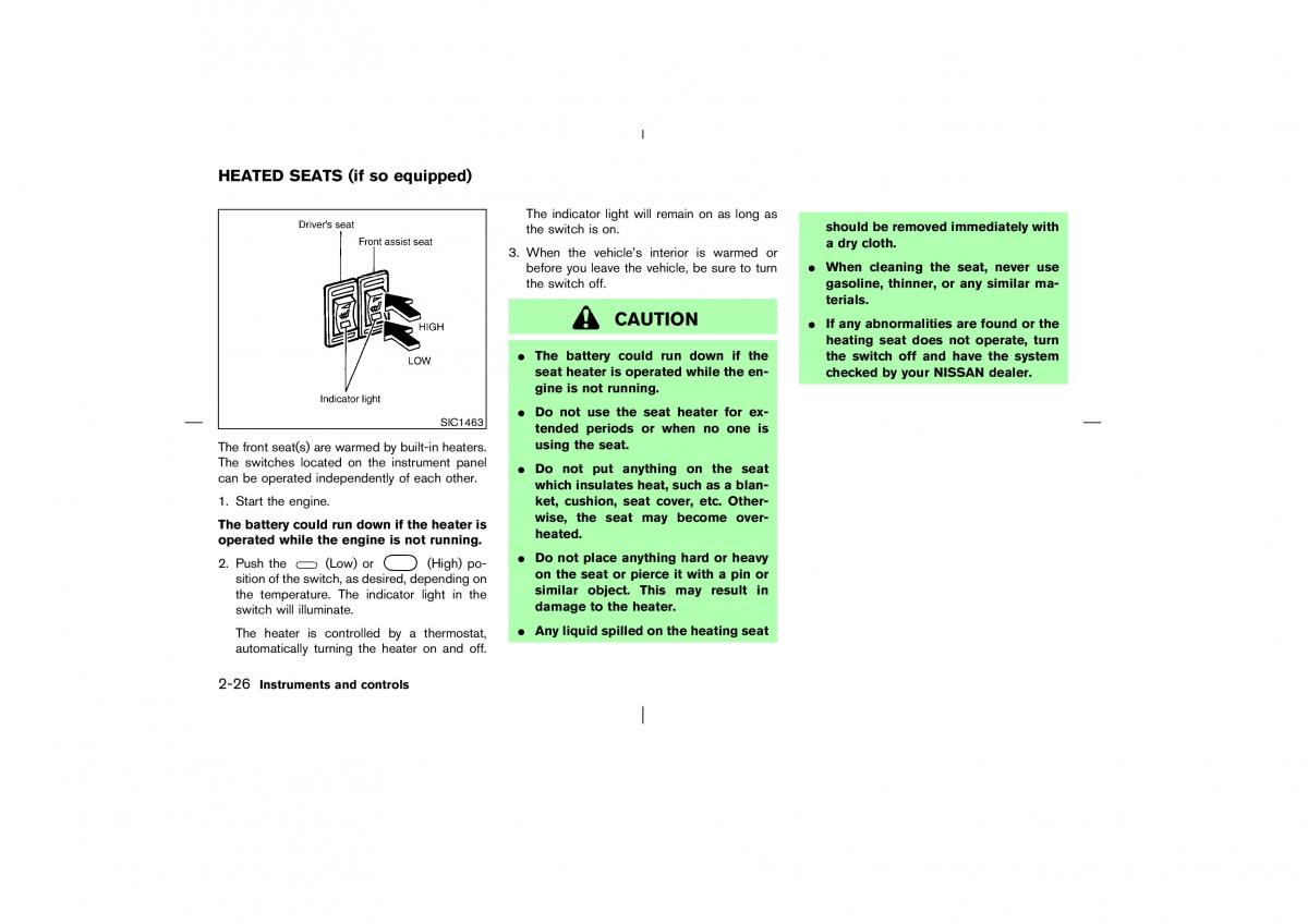 Nissan Pathfinder II 2 owners manual / page 81