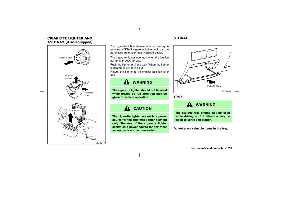 Nissan Pathfinder II 2 owners manual / page 84