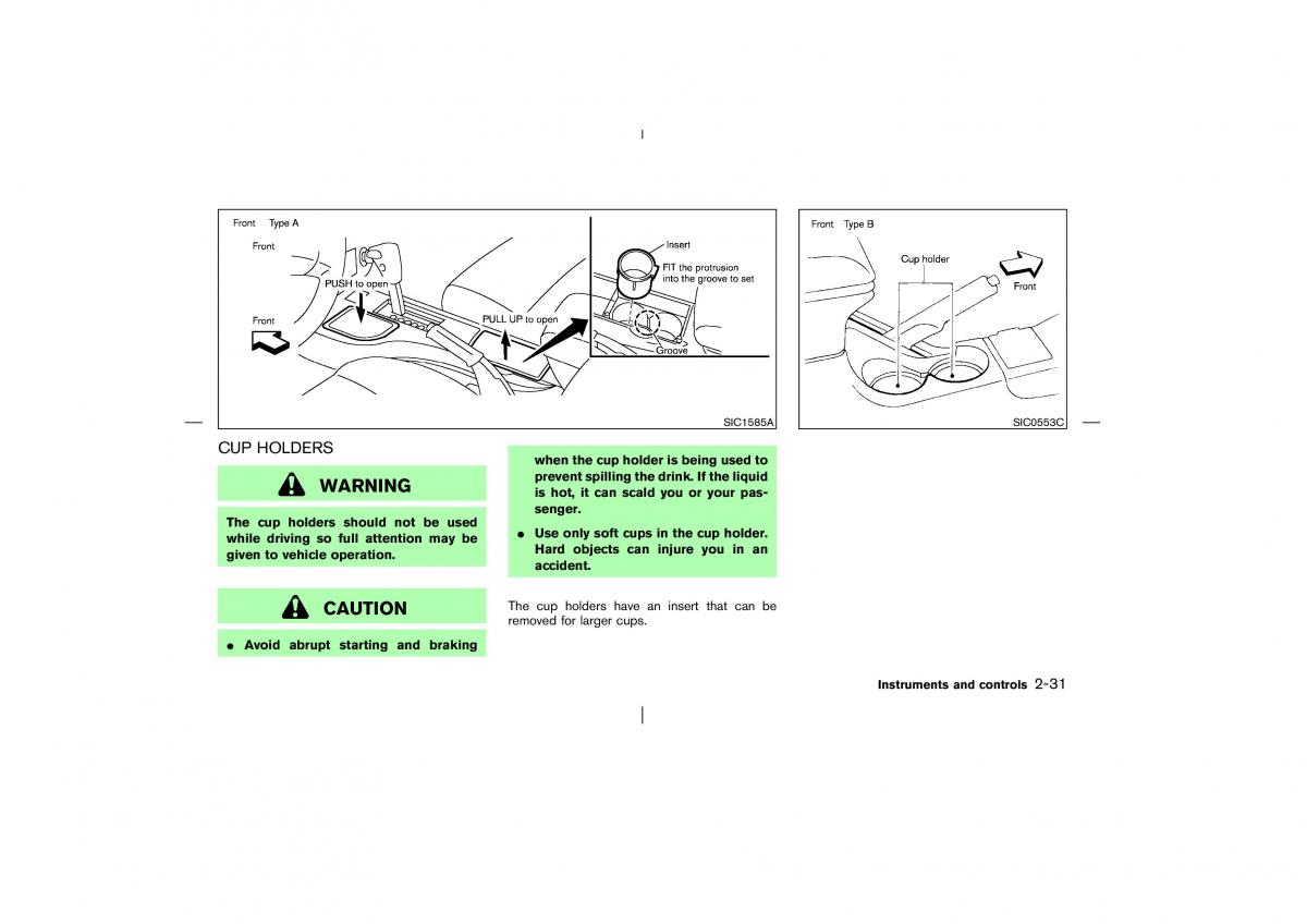 Nissan Pathfinder II 2 owners manual / page 86