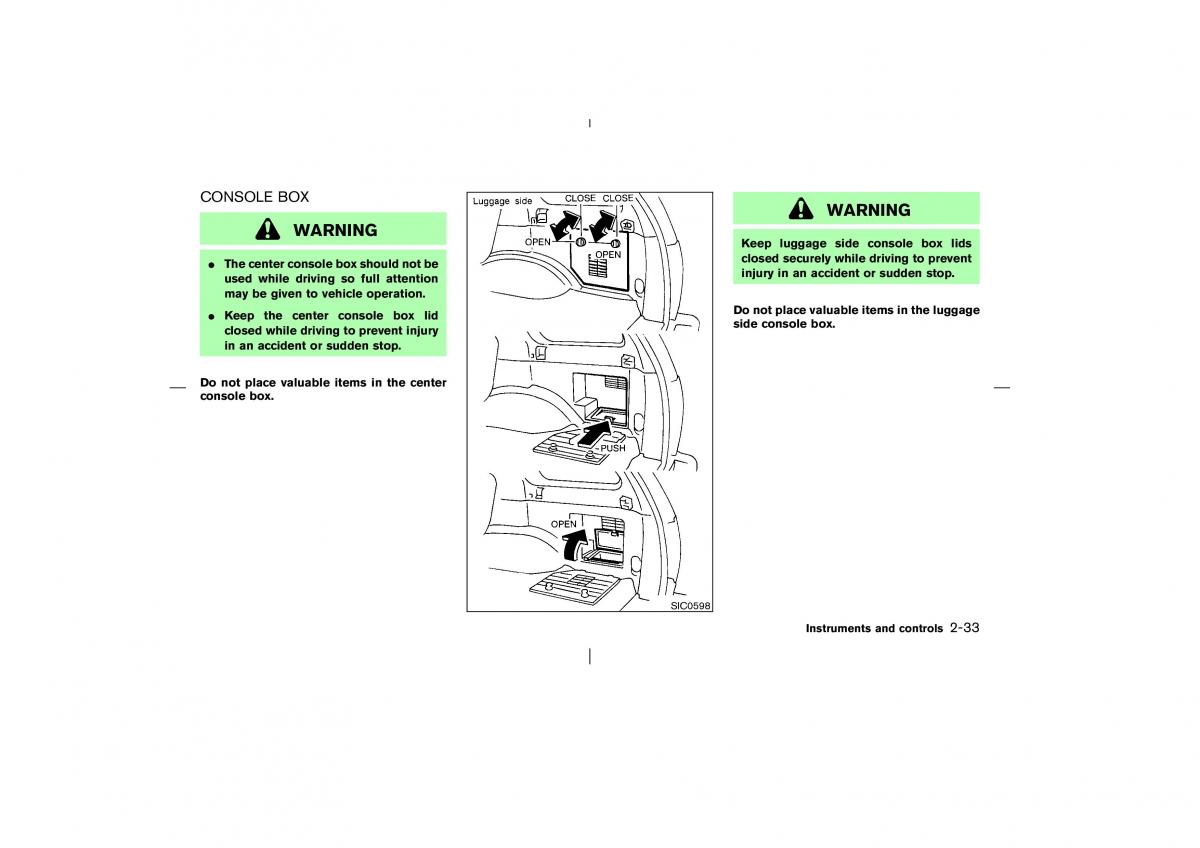 Nissan Pathfinder II 2 owners manual / page 88