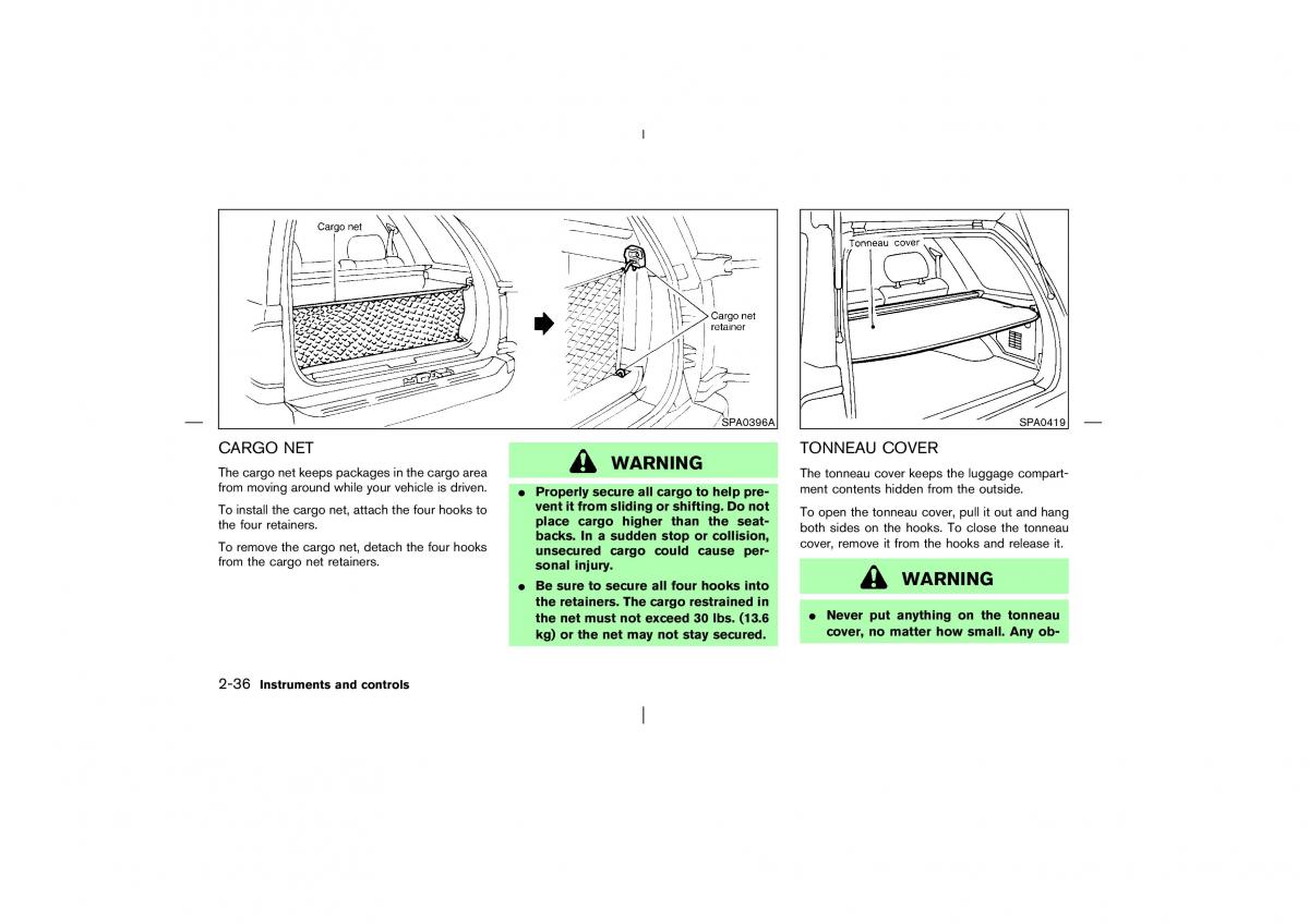 Nissan Pathfinder II 2 owners manual / page 91