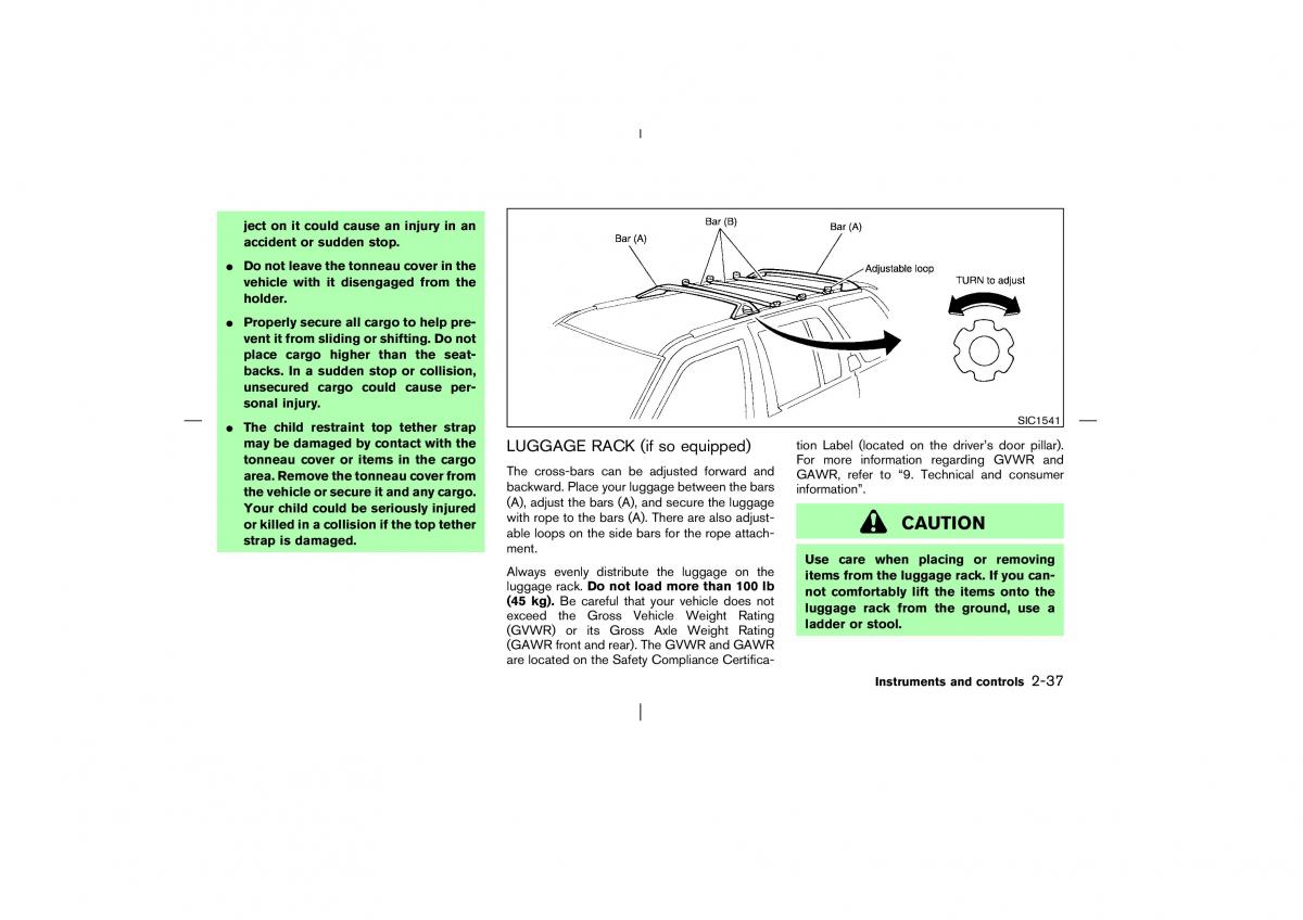 Nissan Pathfinder II 2 owners manual / page 92