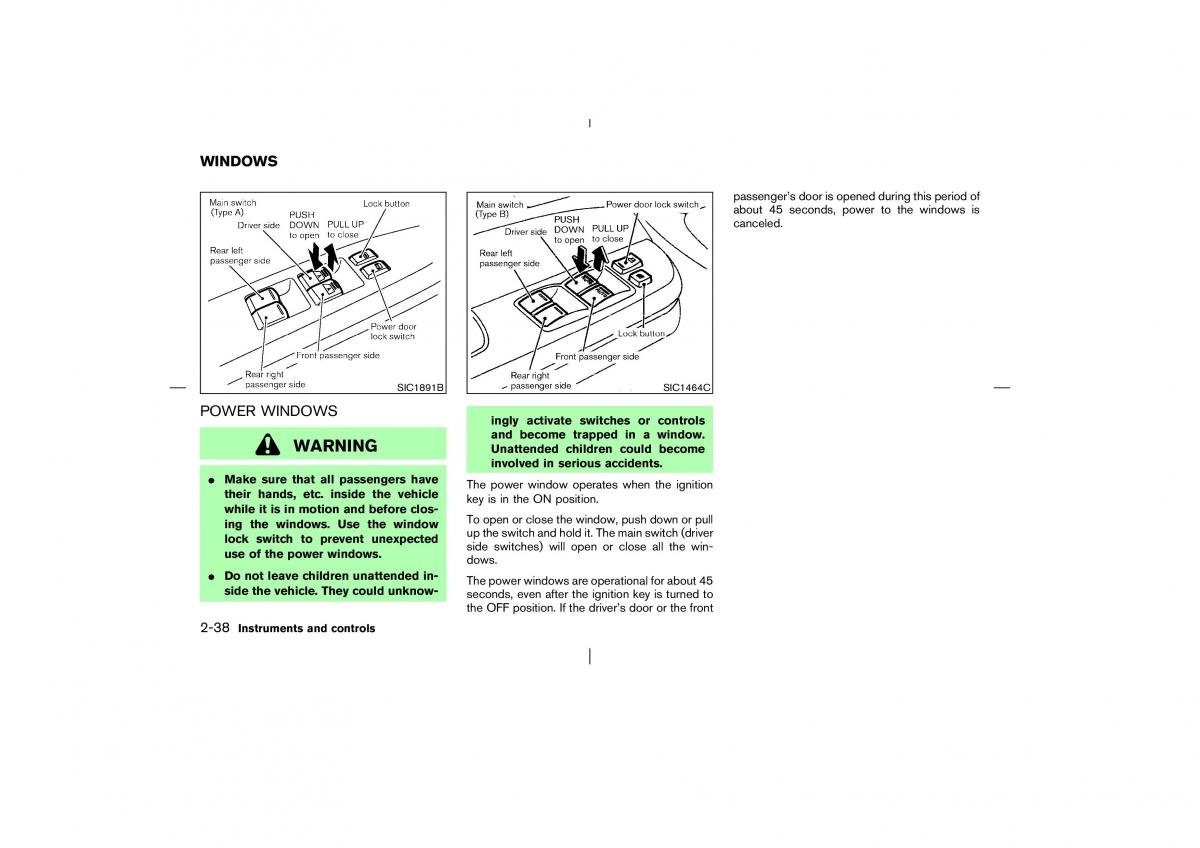 Nissan Pathfinder II 2 owners manual / page 93