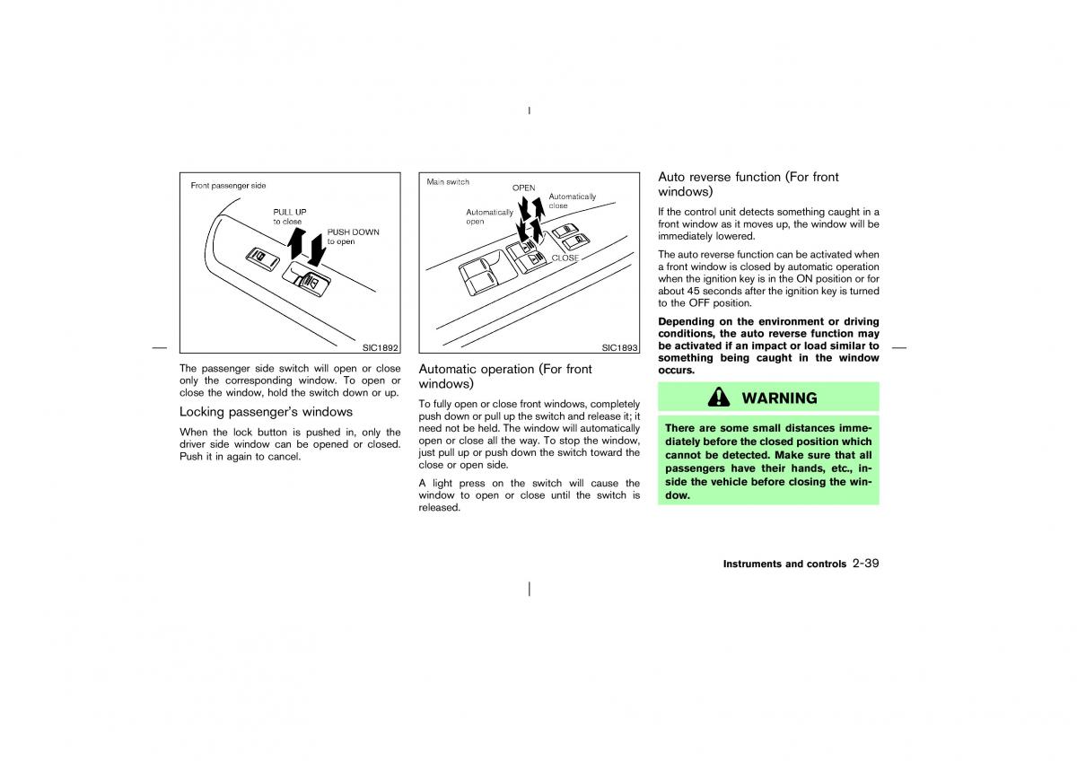 Nissan Pathfinder II 2 owners manual / page 94