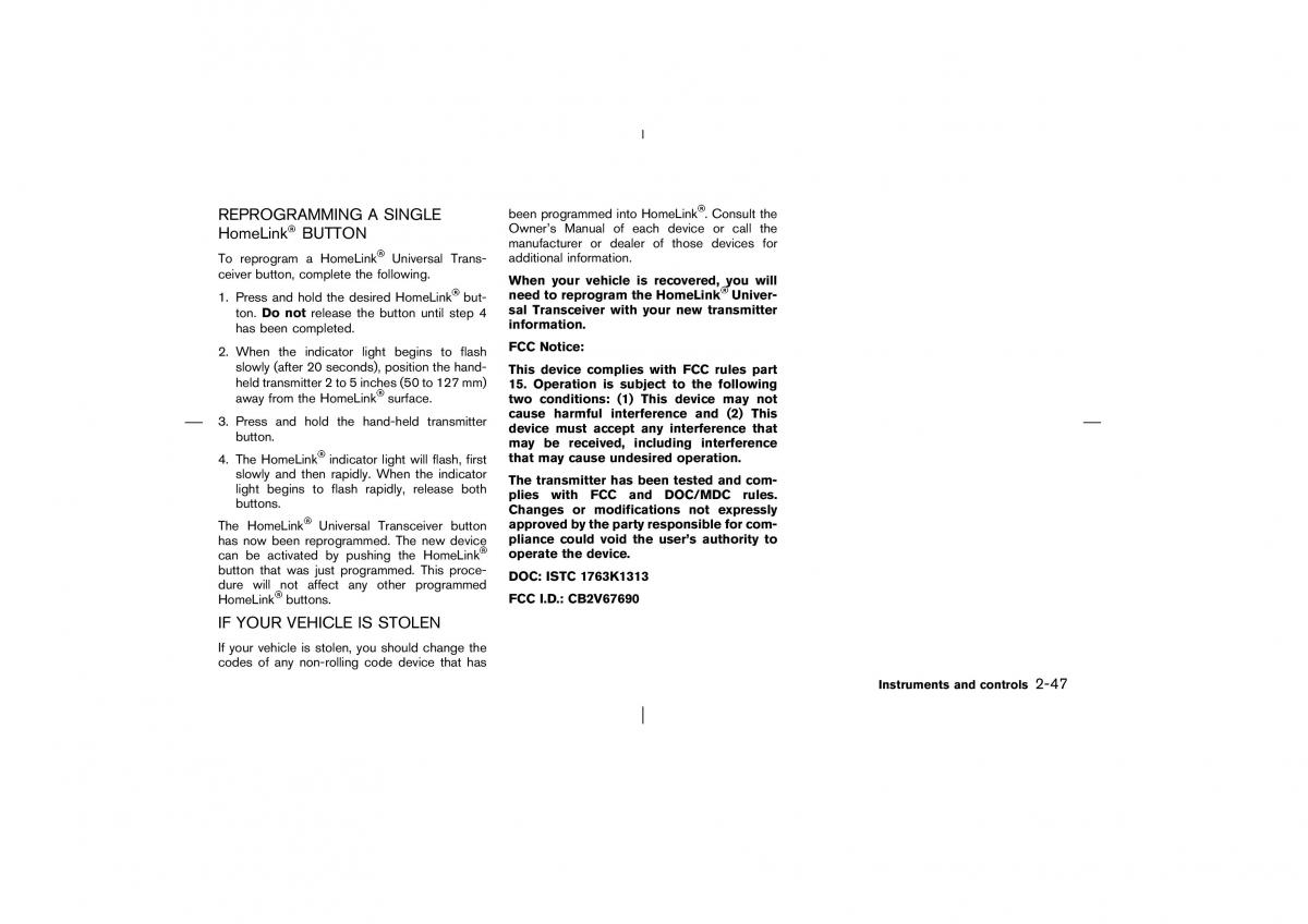 Nissan Pathfinder II 2 owners manual / page 102