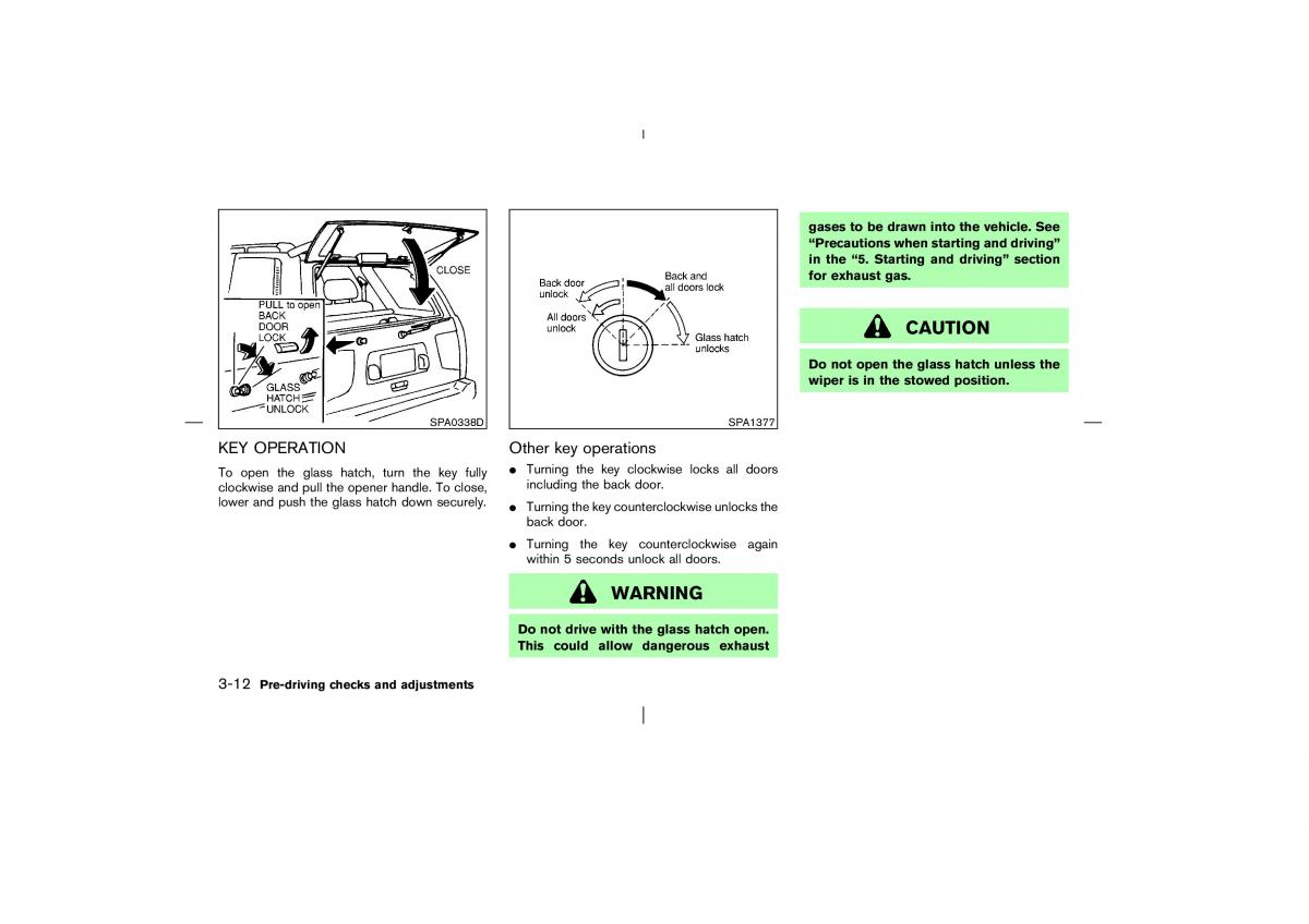 Nissan Pathfinder II 2 owners manual / page 117