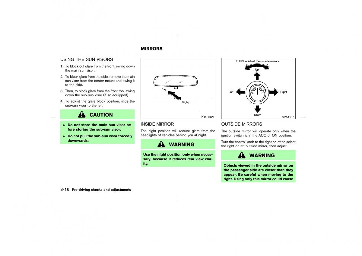 Nissan Pathfinder II 2 owners manual / page 121