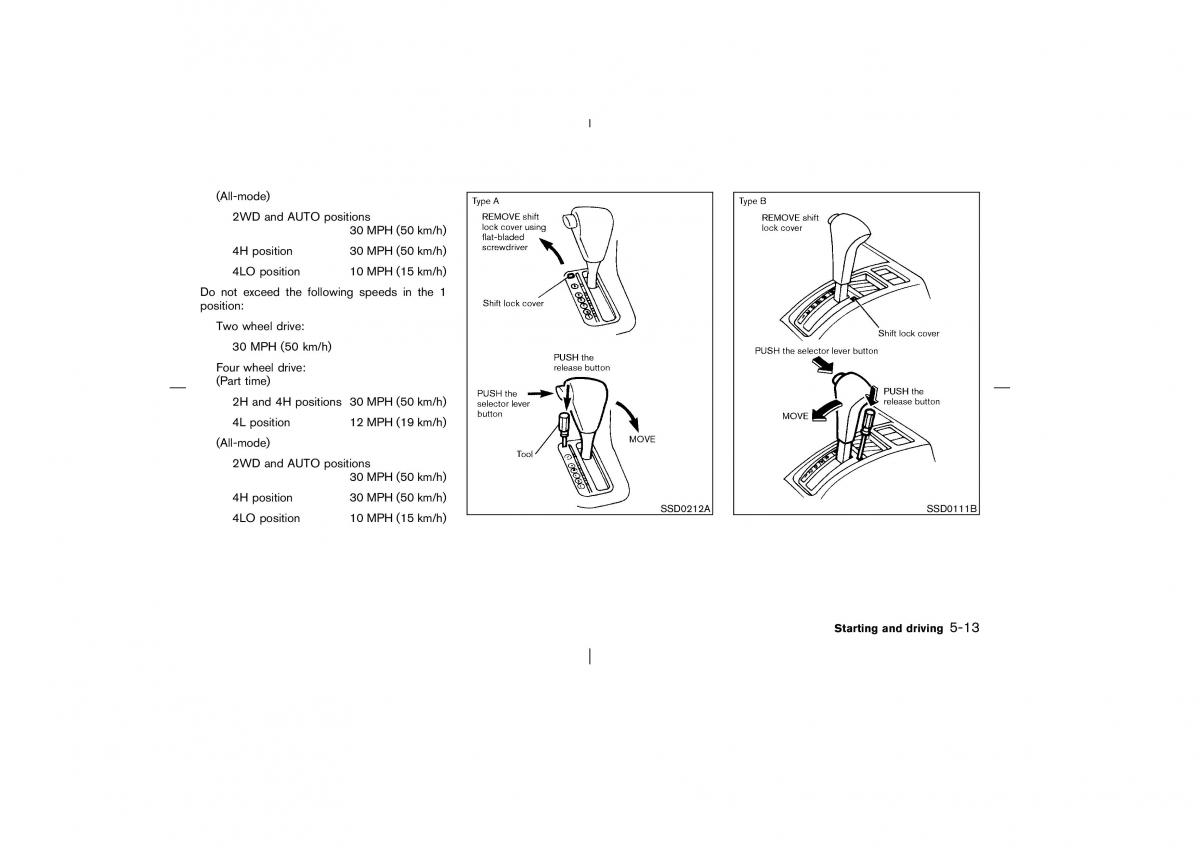 Nissan Pathfinder II 2 owners manual / page 170