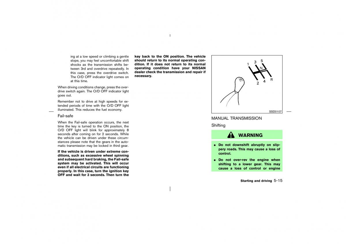 Nissan Pathfinder II 2 owners manual / page 172