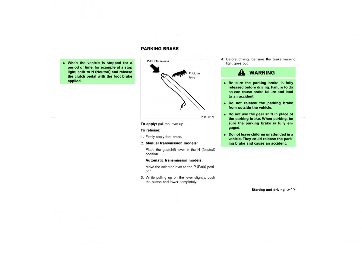 Nissan Pathfinder II 2 owners manual / page 174