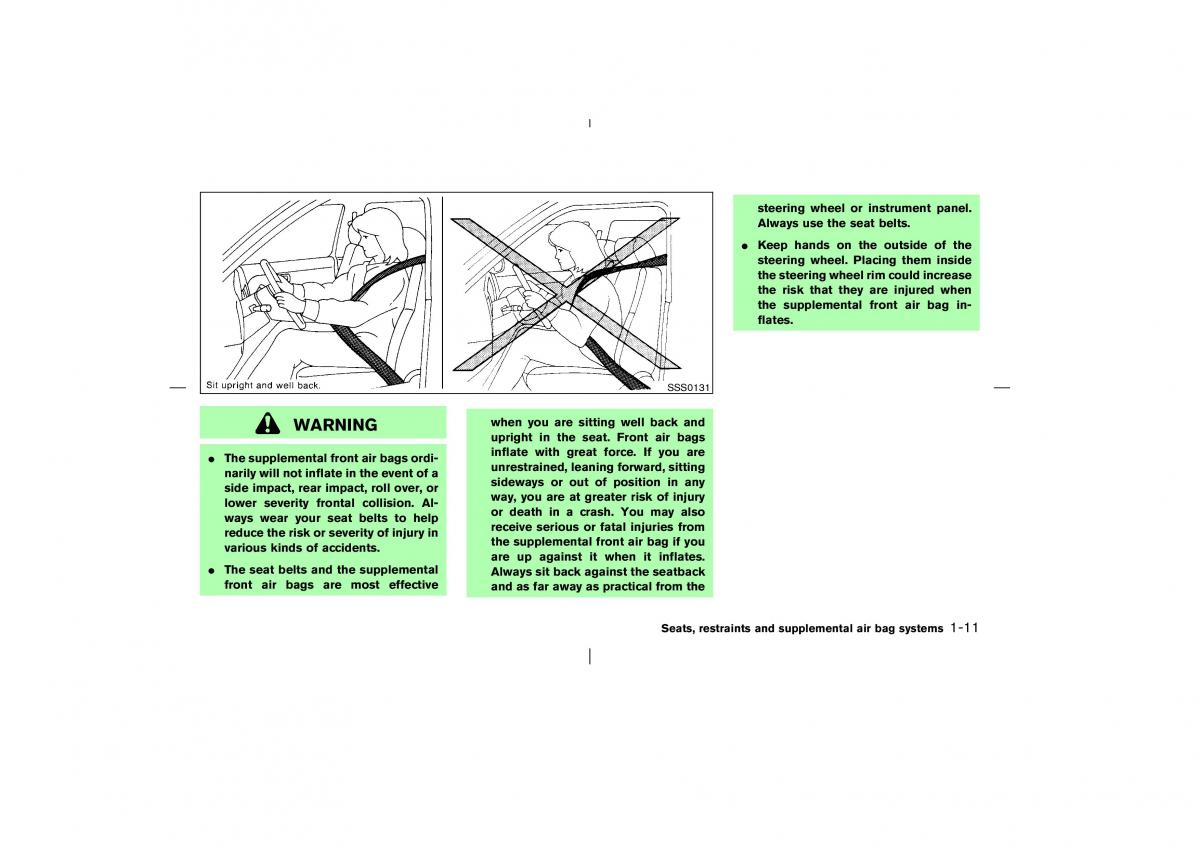 Nissan Pathfinder II 2 owners manual / page 18