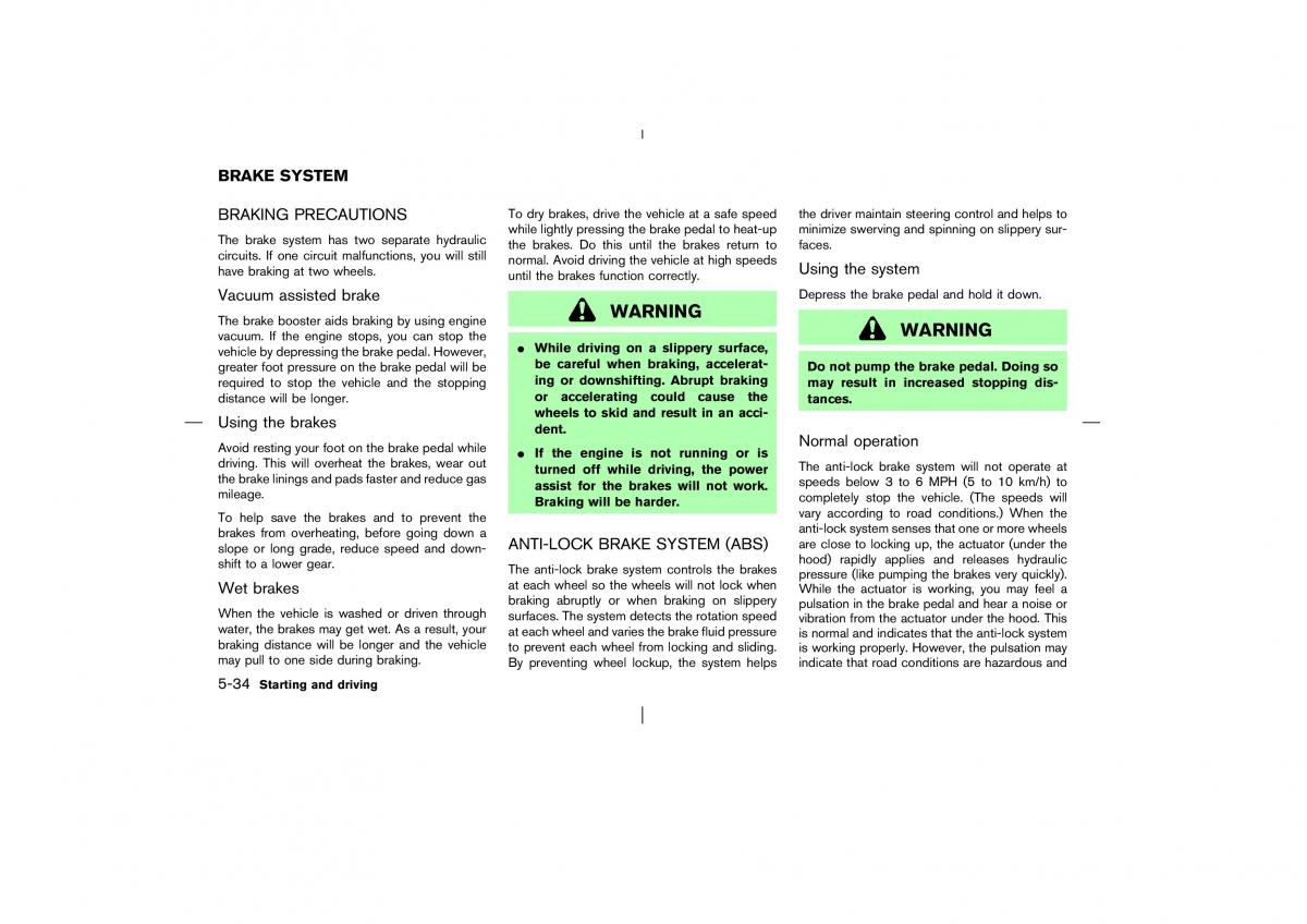 Nissan Pathfinder II 2 owners manual / page 191