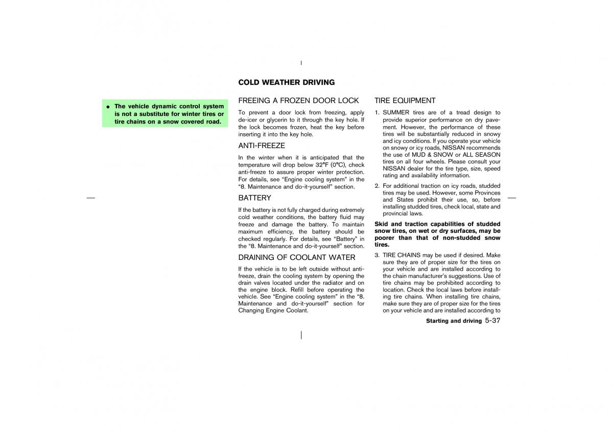 Nissan Pathfinder II 2 owners manual / page 194