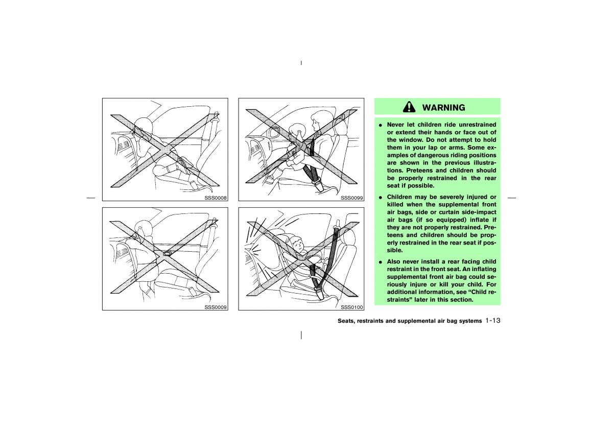 Nissan Pathfinder II 2 owners manual / page 20