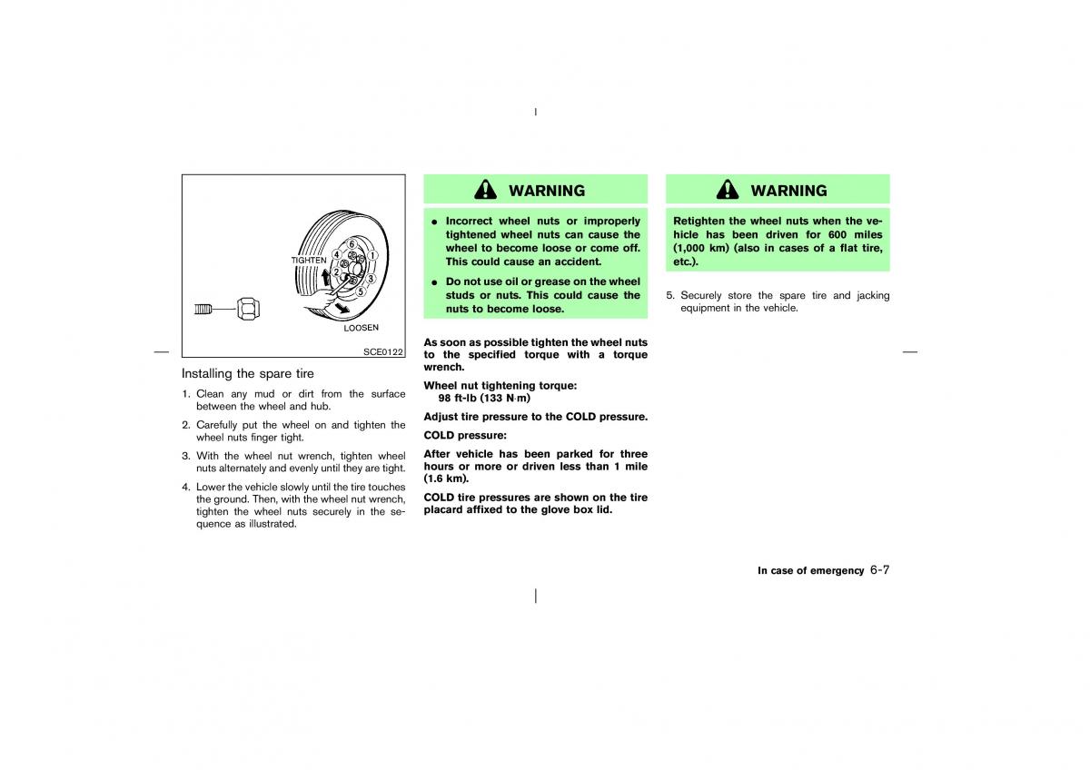 Nissan Pathfinder II 2 owners manual / page 204