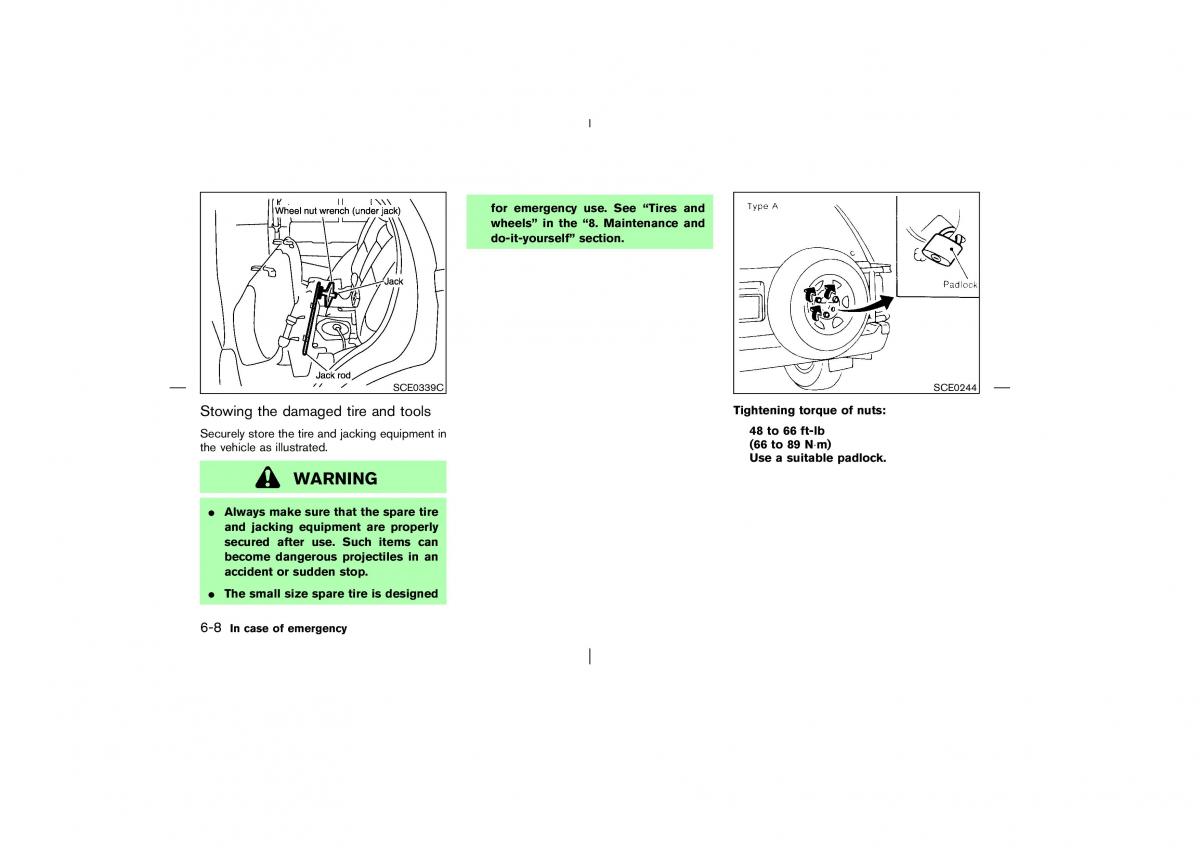 Nissan Pathfinder II 2 owners manual / page 205