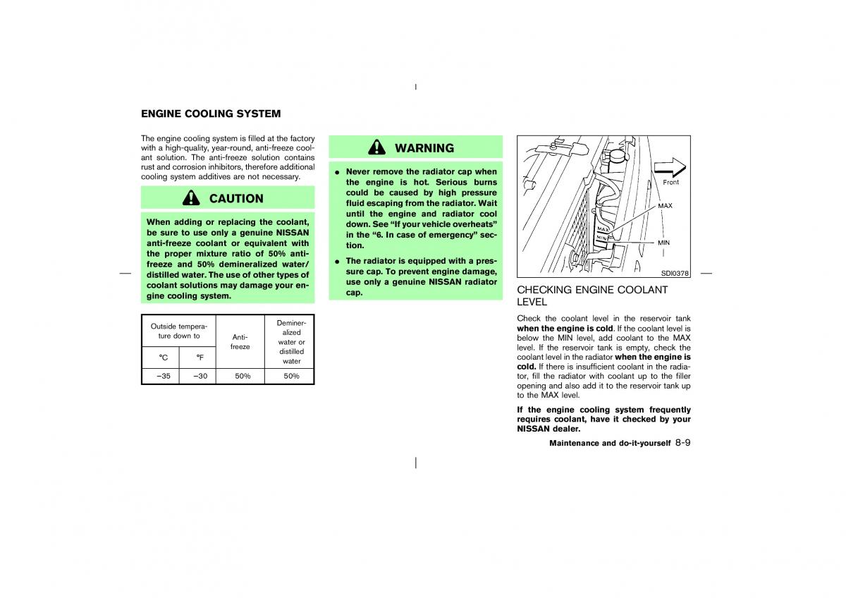 Nissan Pathfinder II 2 owners manual / page 230