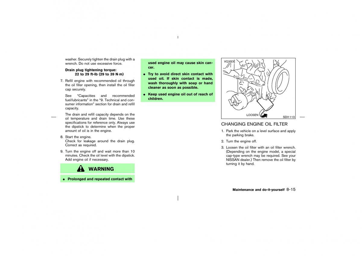 Nissan Pathfinder II 2 owners manual / page 236