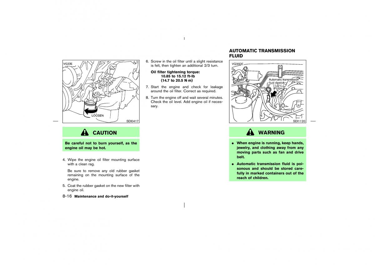 Nissan Pathfinder II 2 owners manual / page 237