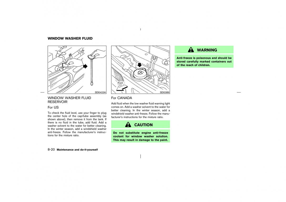 Nissan Pathfinder II 2 owners manual / page 241