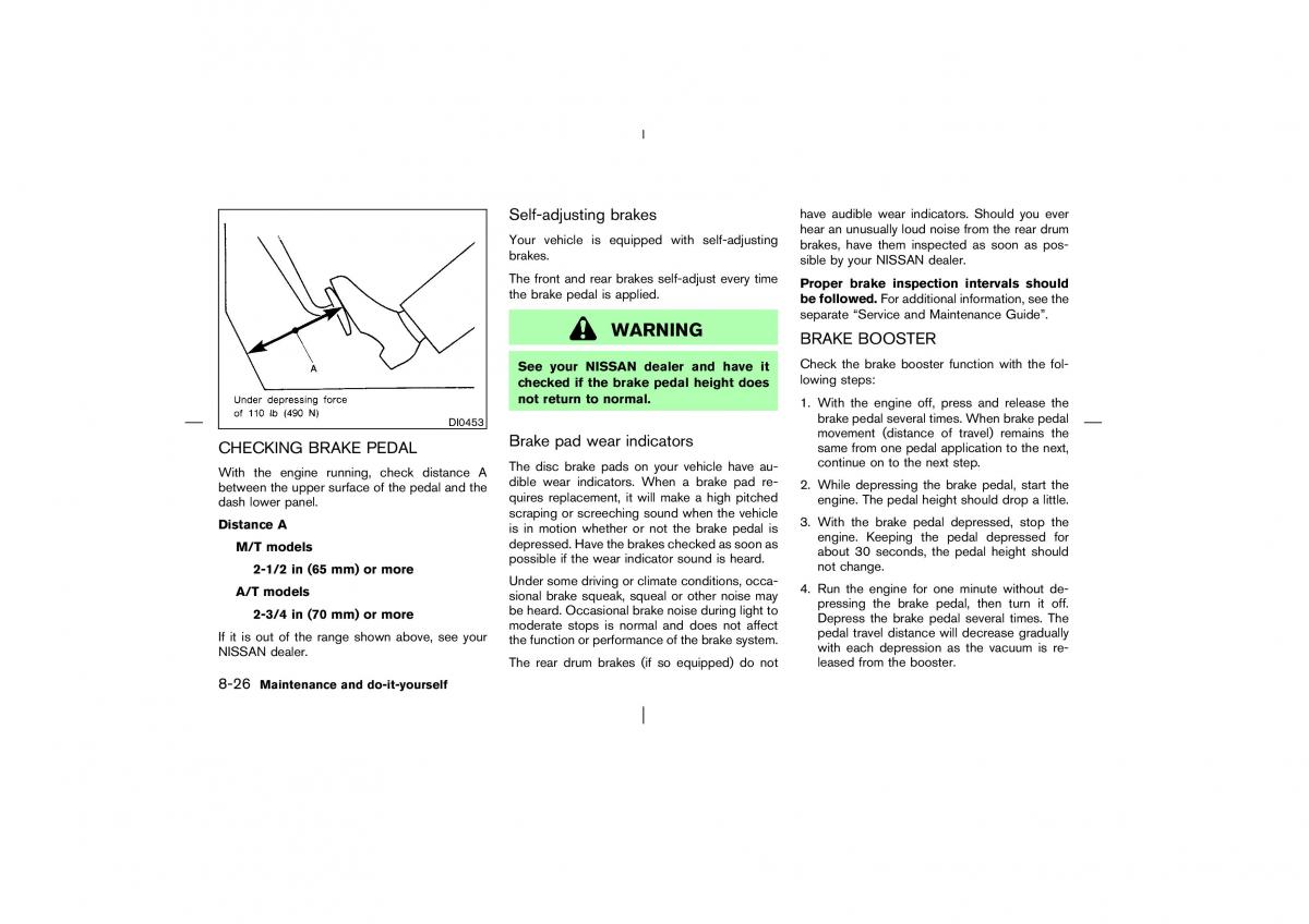 Nissan Pathfinder II 2 owners manual / page 247