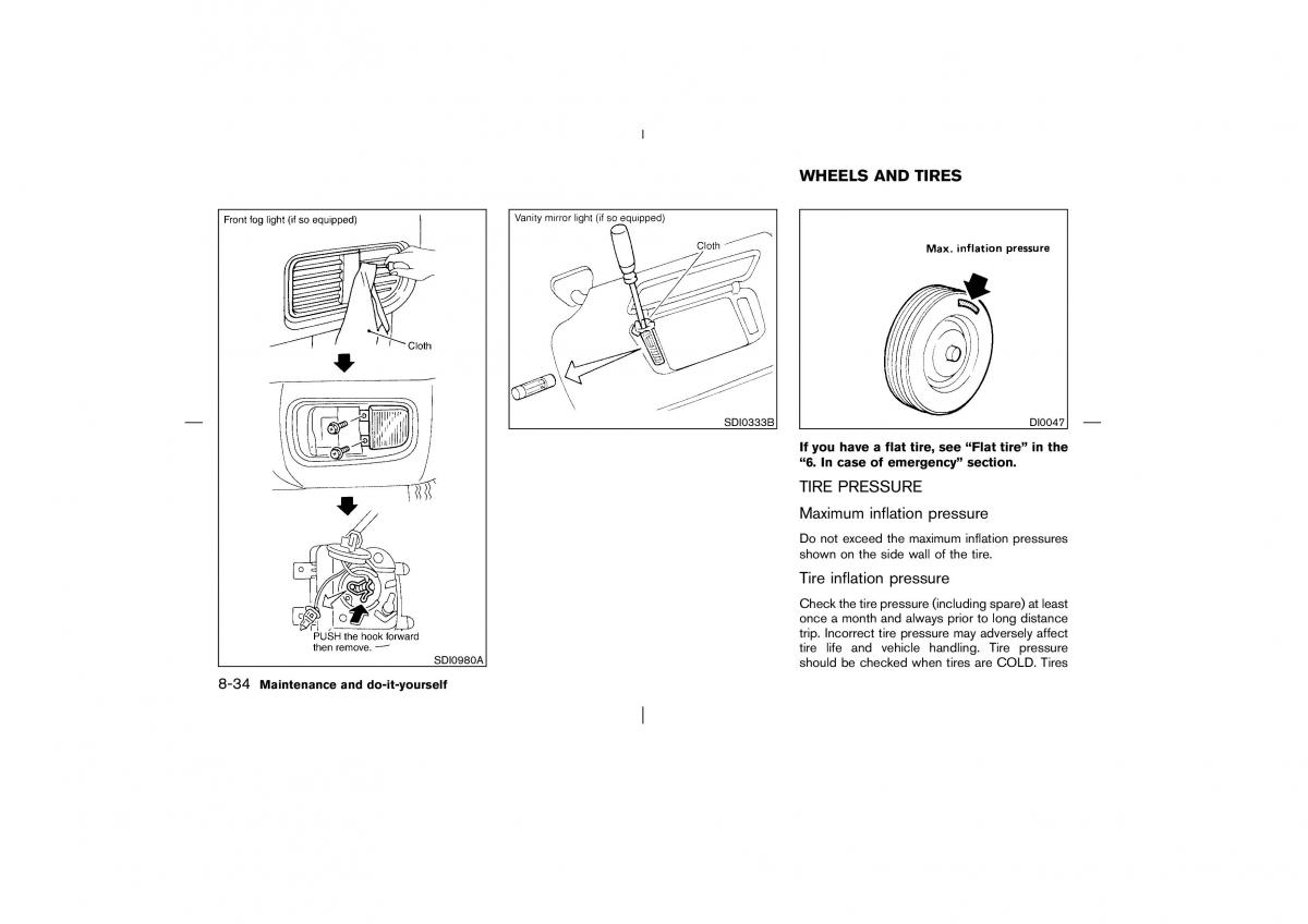 Nissan Pathfinder II 2 owners manual / page 255