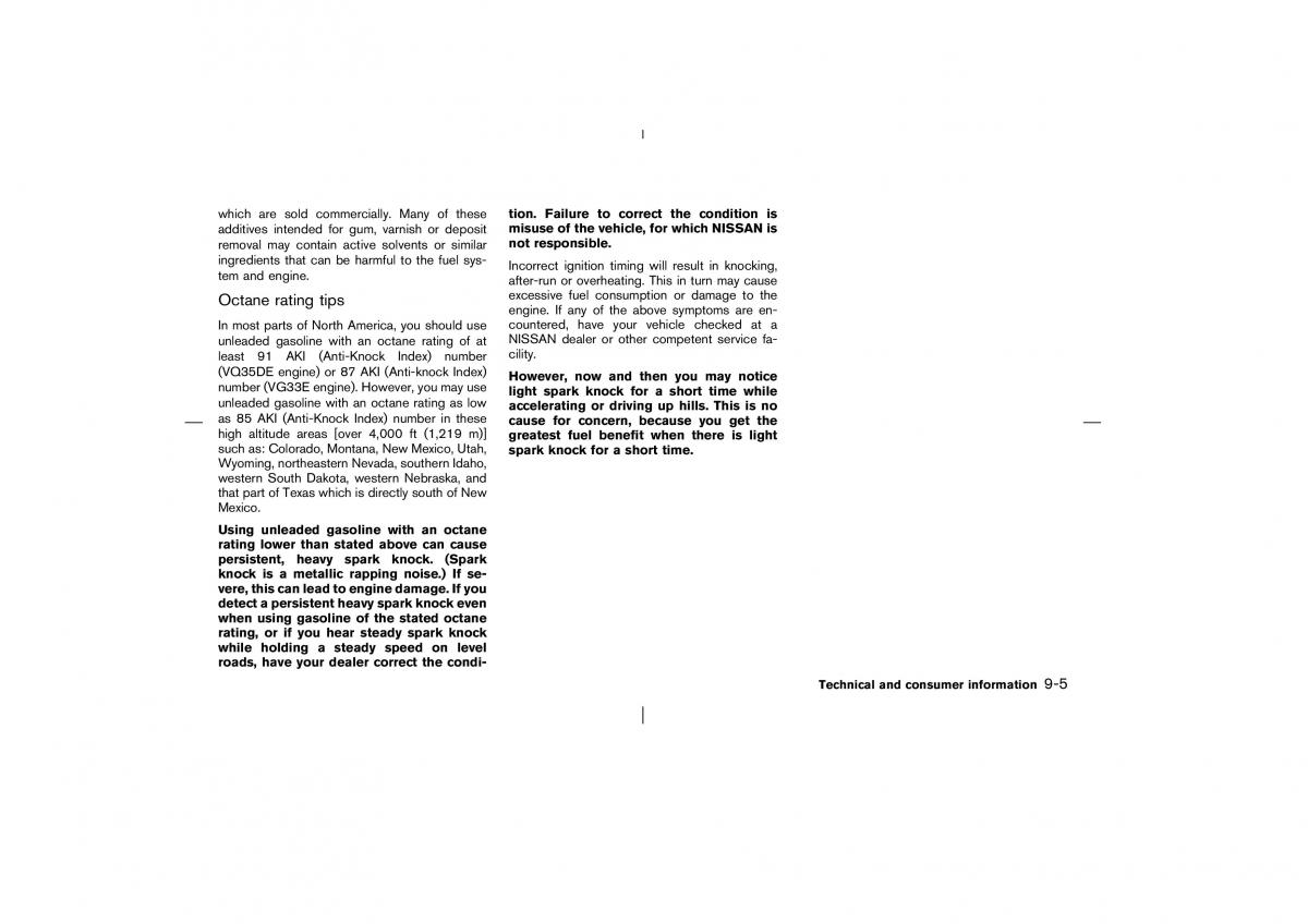 Nissan Pathfinder II 2 owners manual / page 268