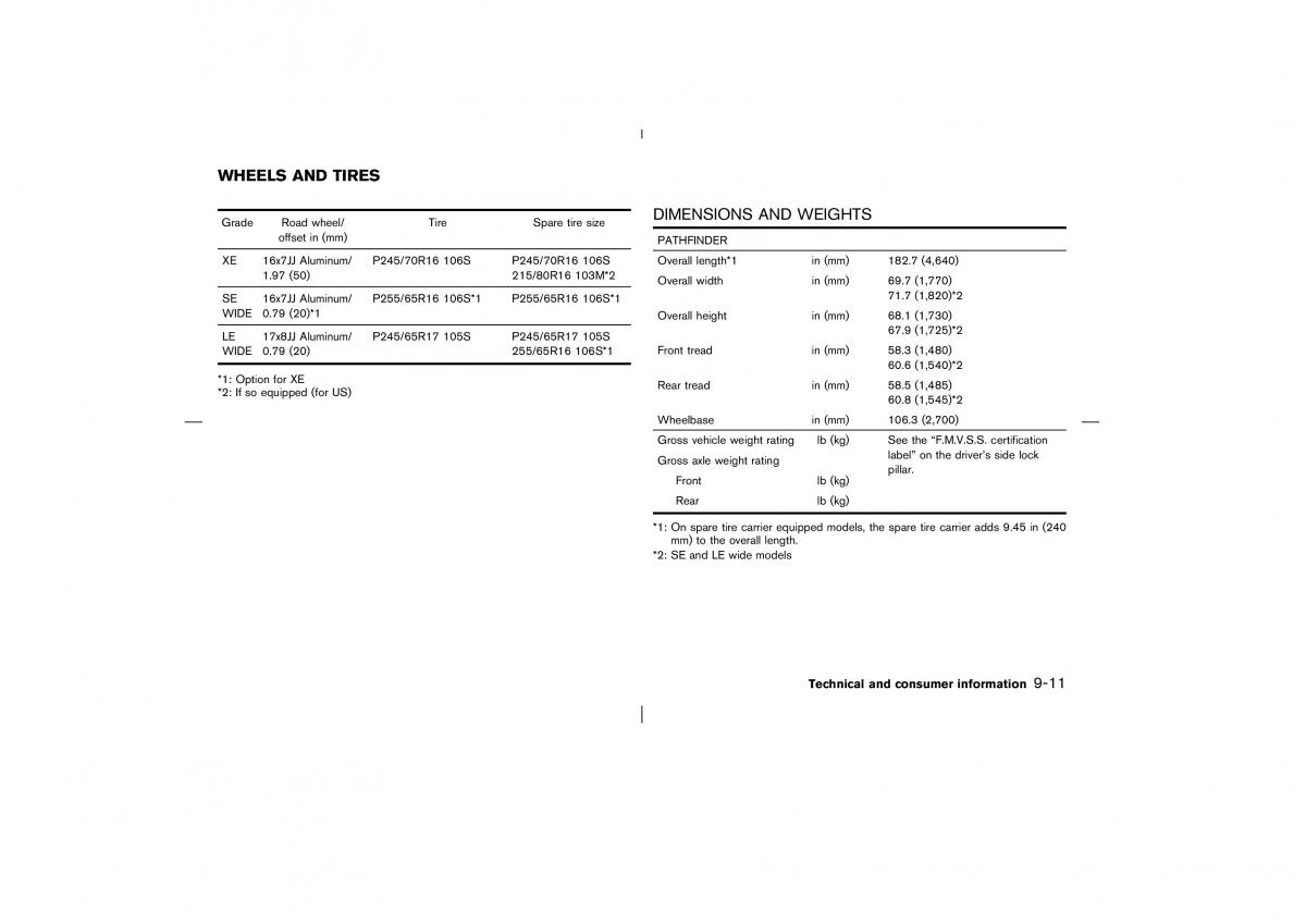 Nissan Pathfinder II 2 owners manual / page 274