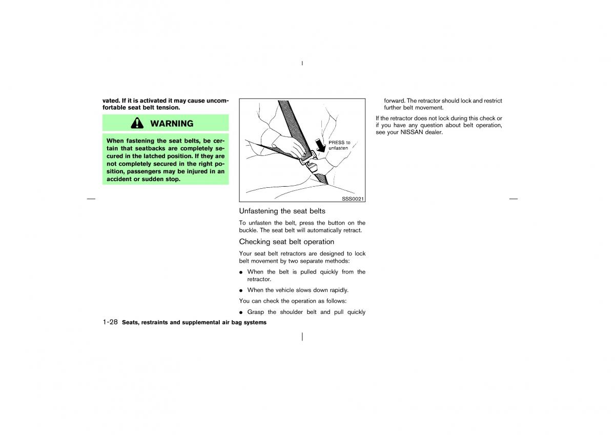 Nissan Pathfinder II 2 owners manual / page 35