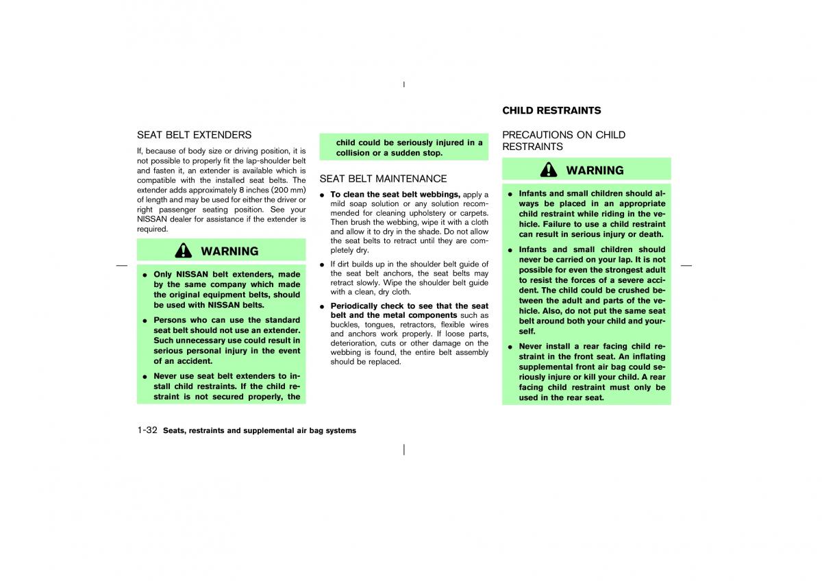 Nissan Pathfinder II 2 owners manual / page 39