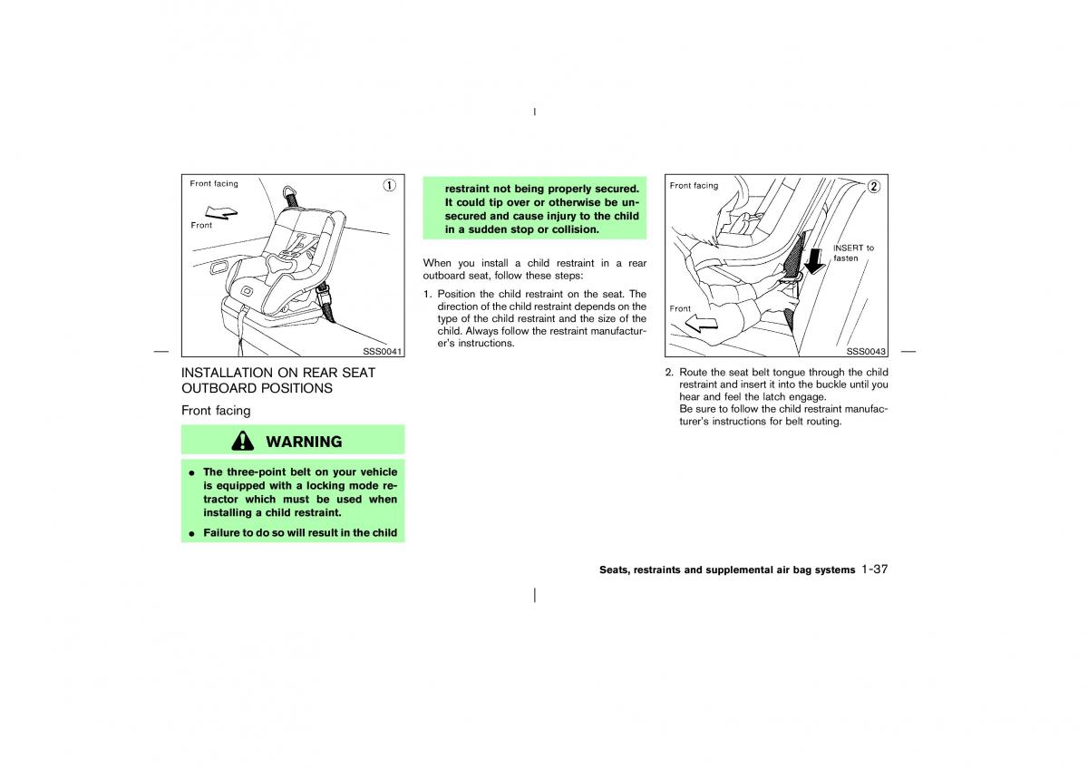 Nissan Pathfinder II 2 owners manual / page 44